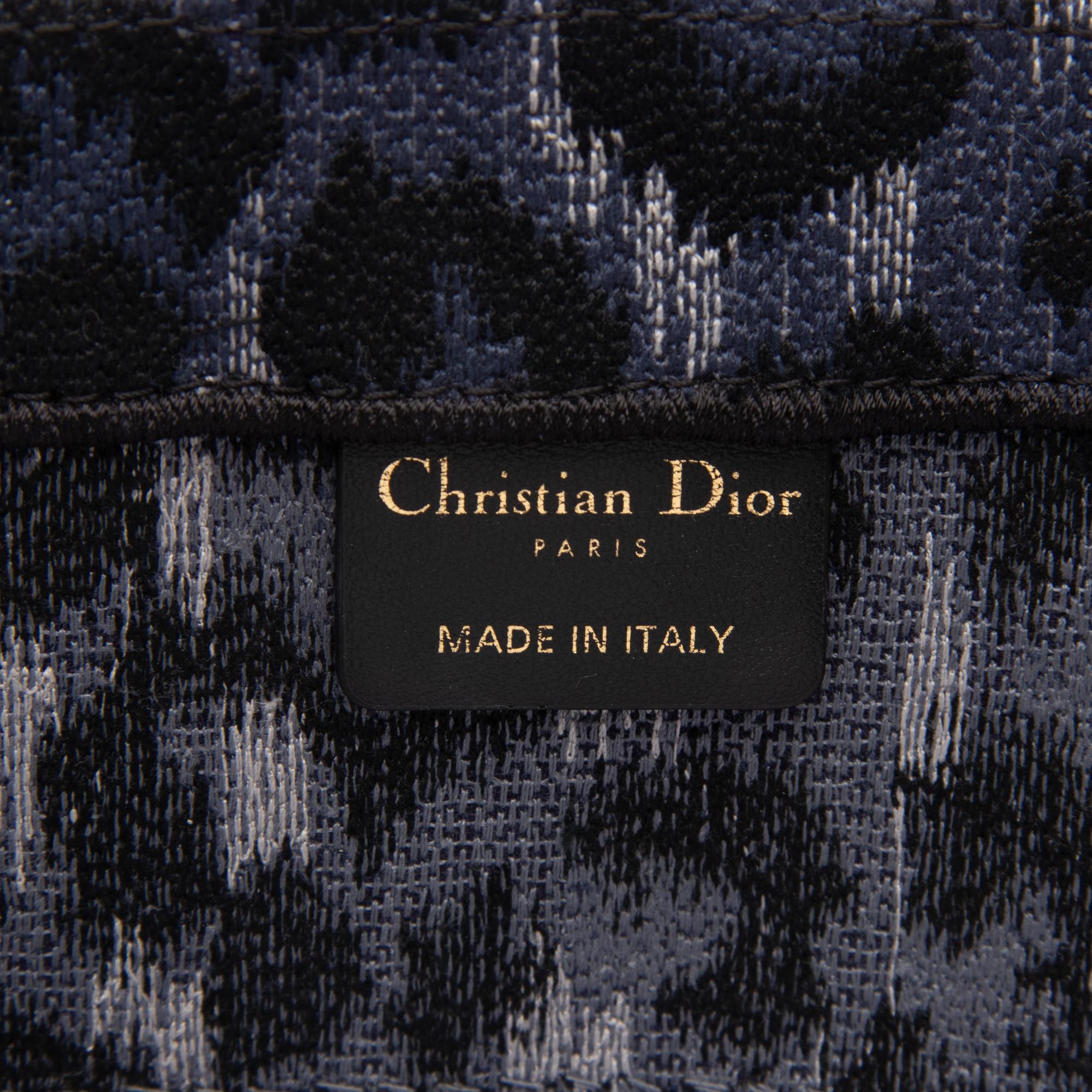 CHRISTIAN DIOR, NAVY LEOPARD MEDIUM BOOK TOTE