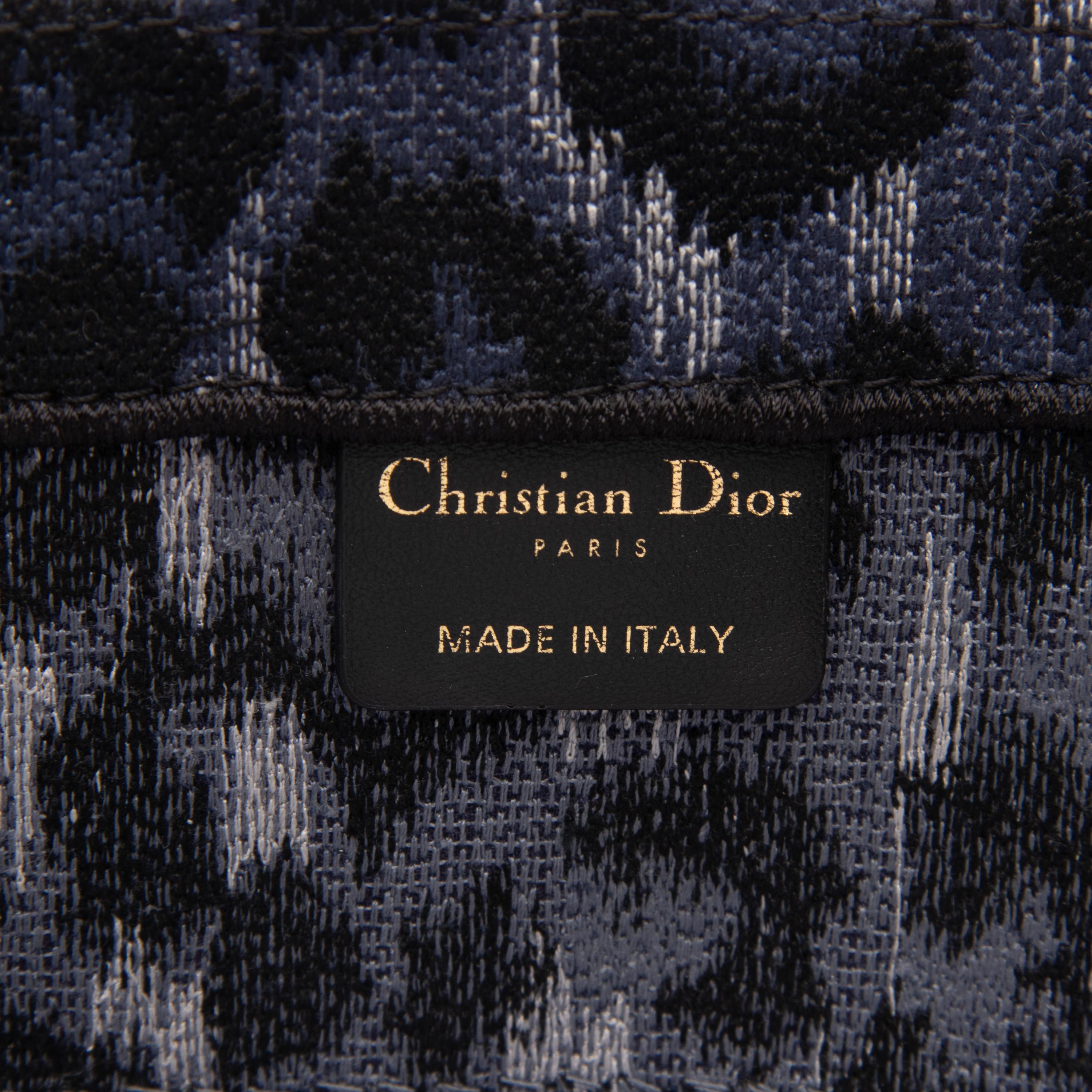 CHRISTIAN DIOR, NAVY LEOPARD MEDIUM BOOK TOTE