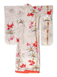 Six Embroidered Silk Kimono