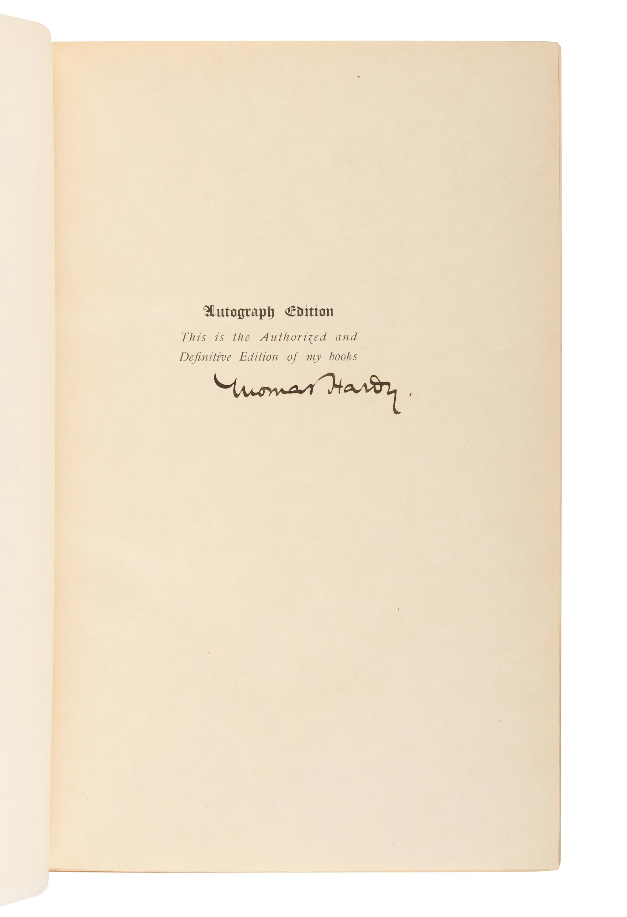 HARDY, Thomas (1840-1928). The Writings of Thomas Hardy in Prose and Verse . New York and London: Harper and Brothers, [ca 1912].