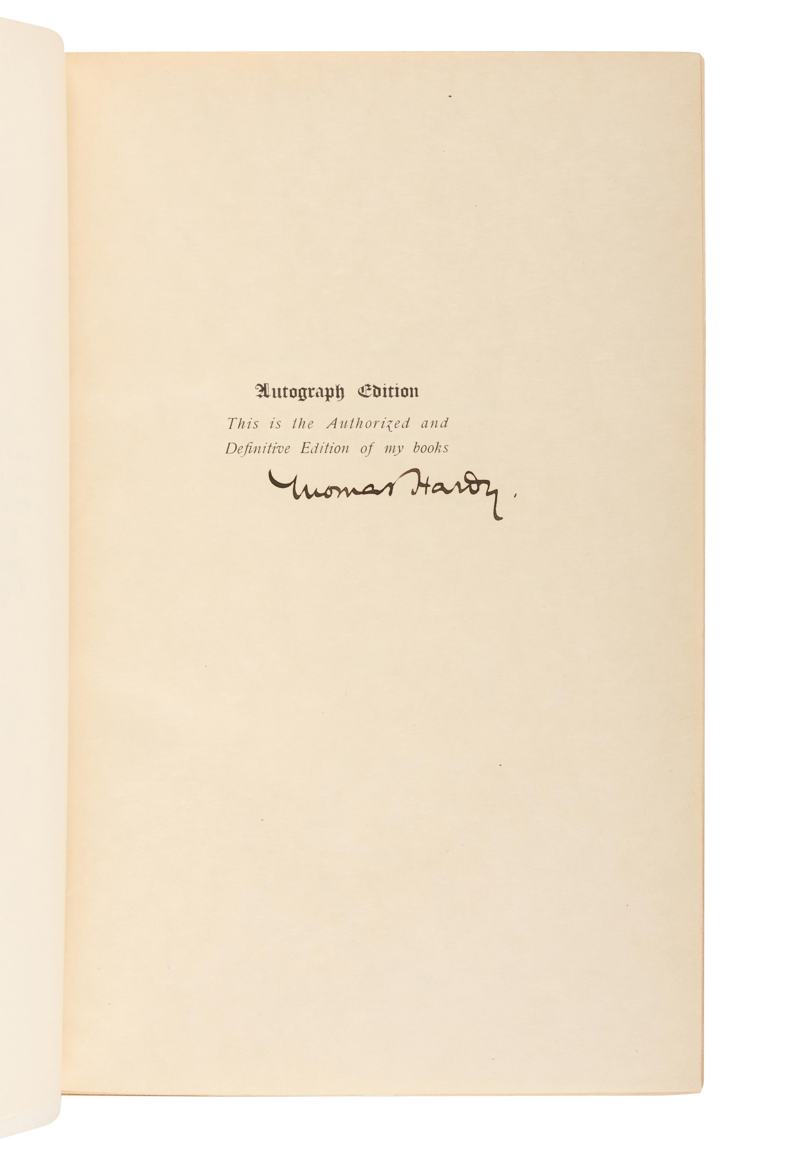HARDY, Thomas (1840-1928). The Writings of Thomas Hardy in Prose and Verse . New York and London: Harper and Brothers, [ca 1912].