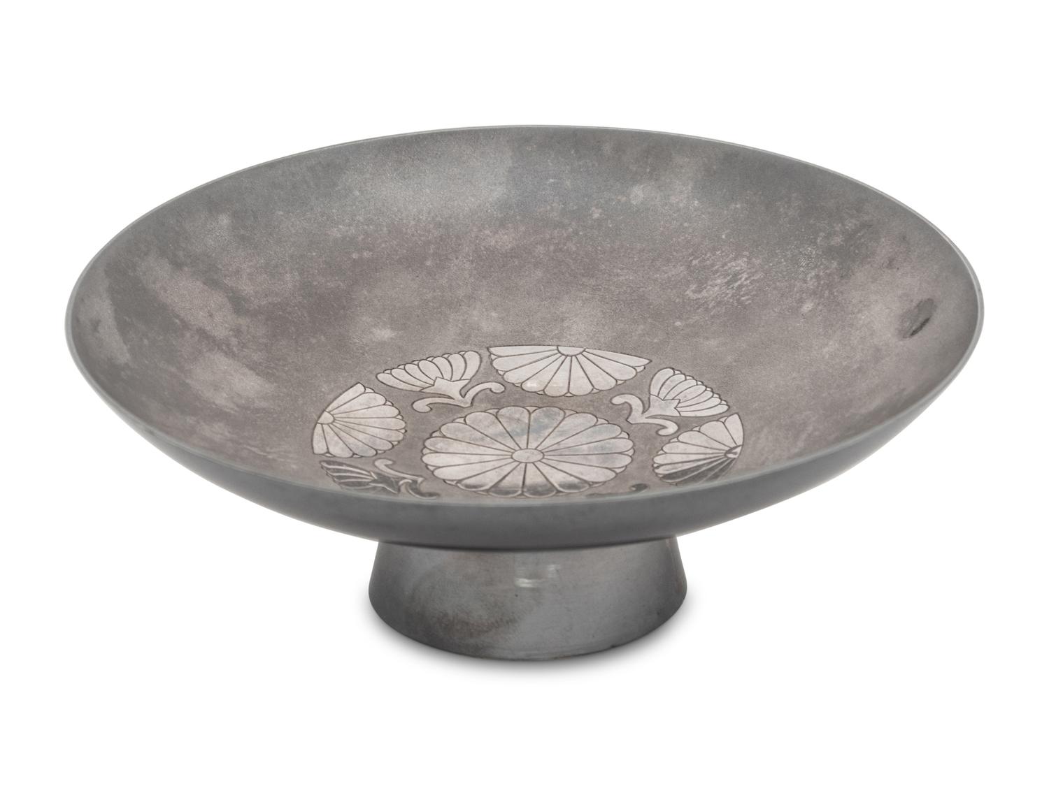 A Japanese Silver Footed Bowl