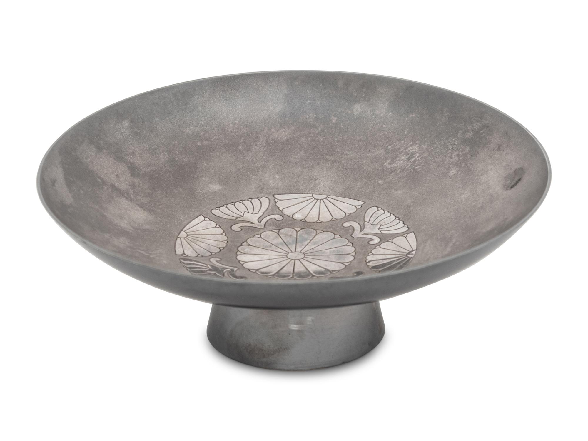 A Japanese Silver Footed Bowl