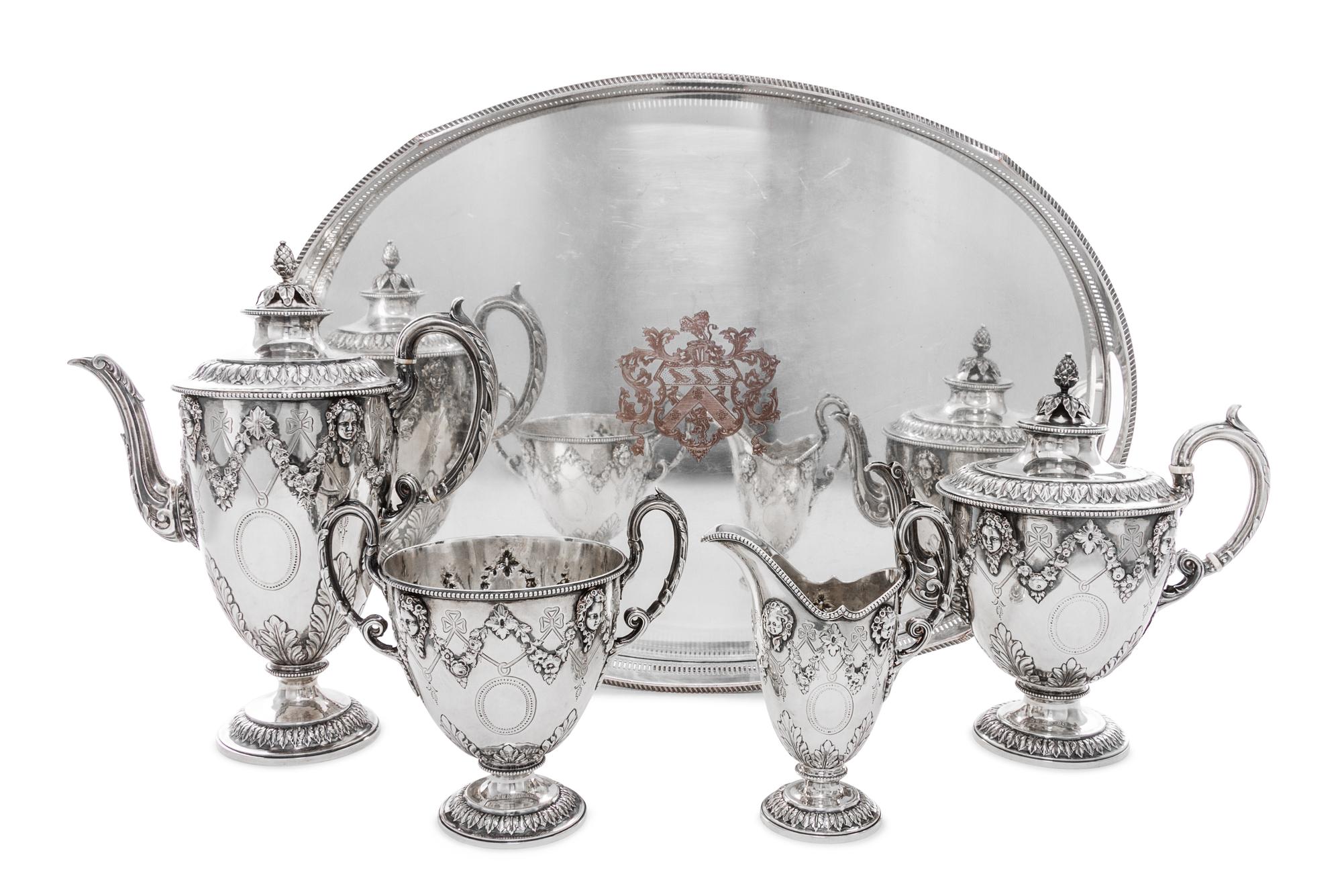 A Victorian Silver Tea and Coffee Service, John, Edward, Walter & John Barnard, London, 1872, comprising a coffee pot, a teapot, a crea