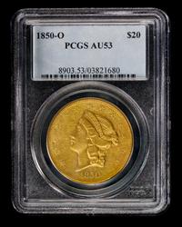 A United States 1850-O Liberty Head $20 Gold Coin