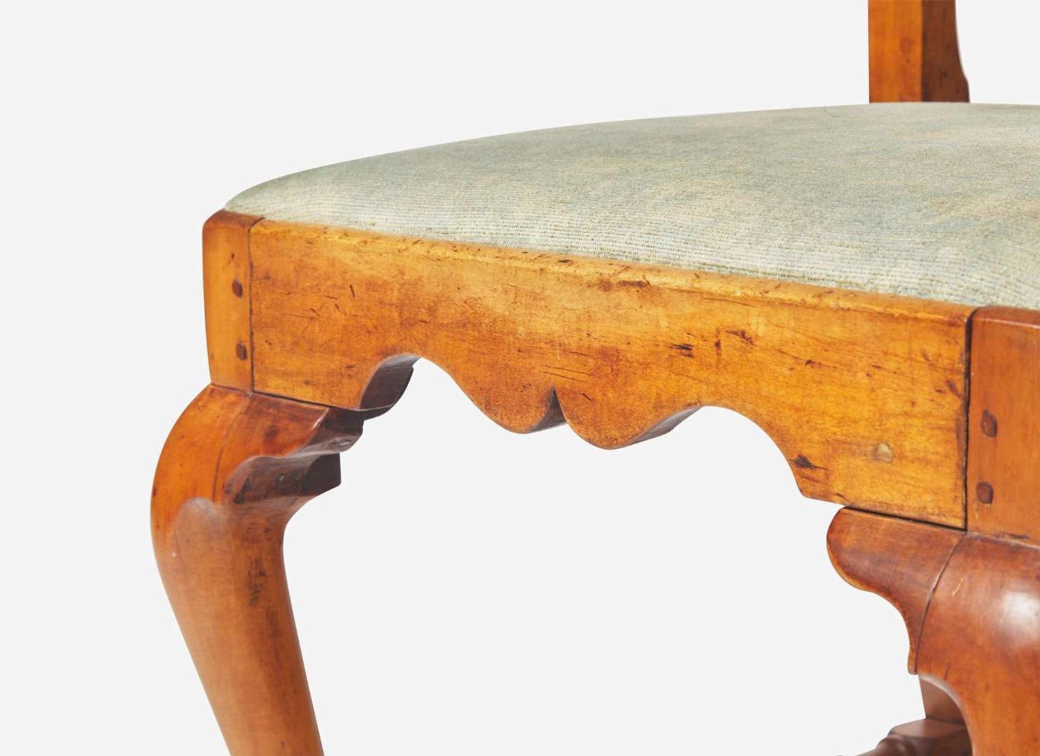 A Queen Anne carved maple side chair, probably Boston, MA, circa 1730-1750