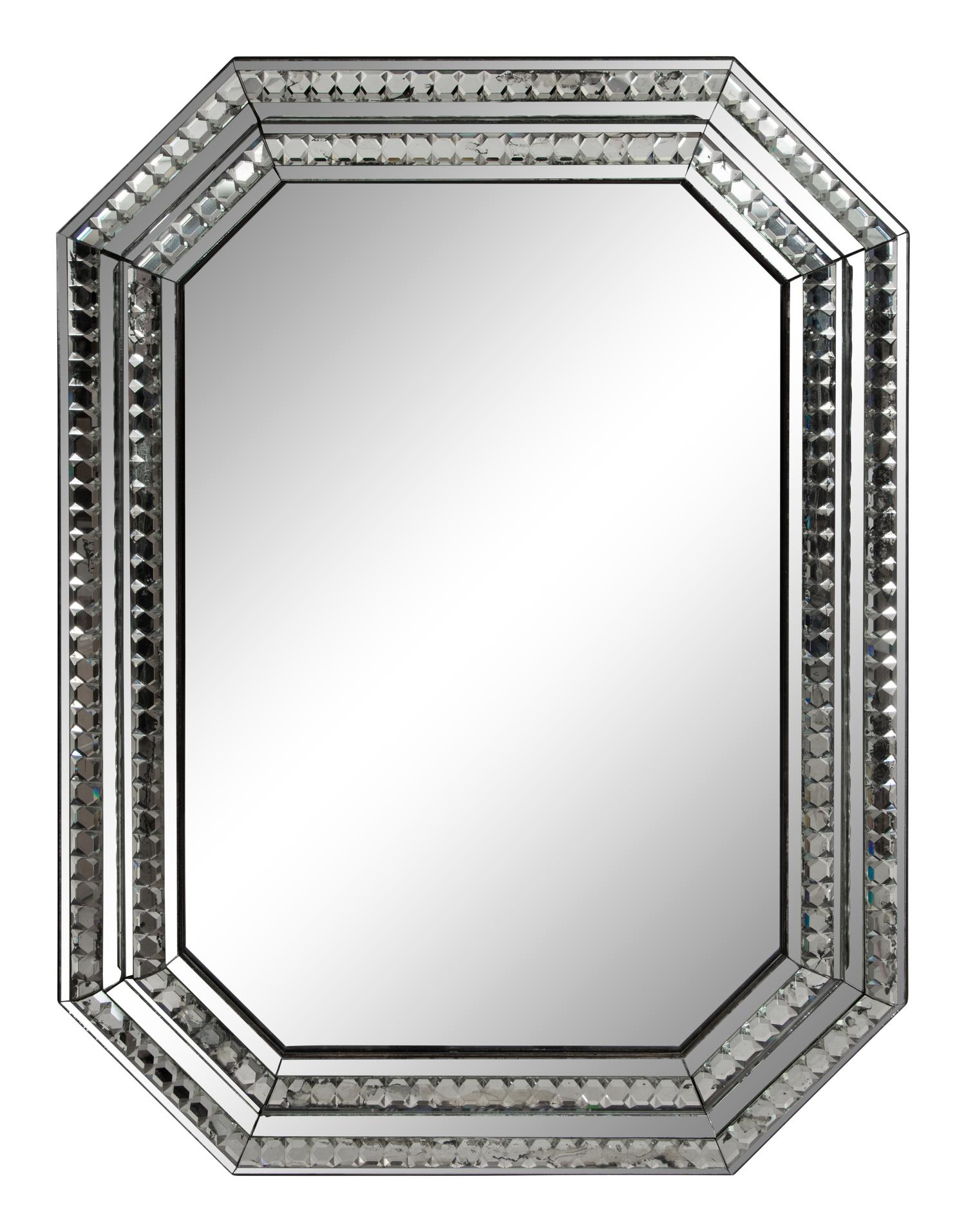 A Pair of Octagonal Faceted Glass Framed Mirrors