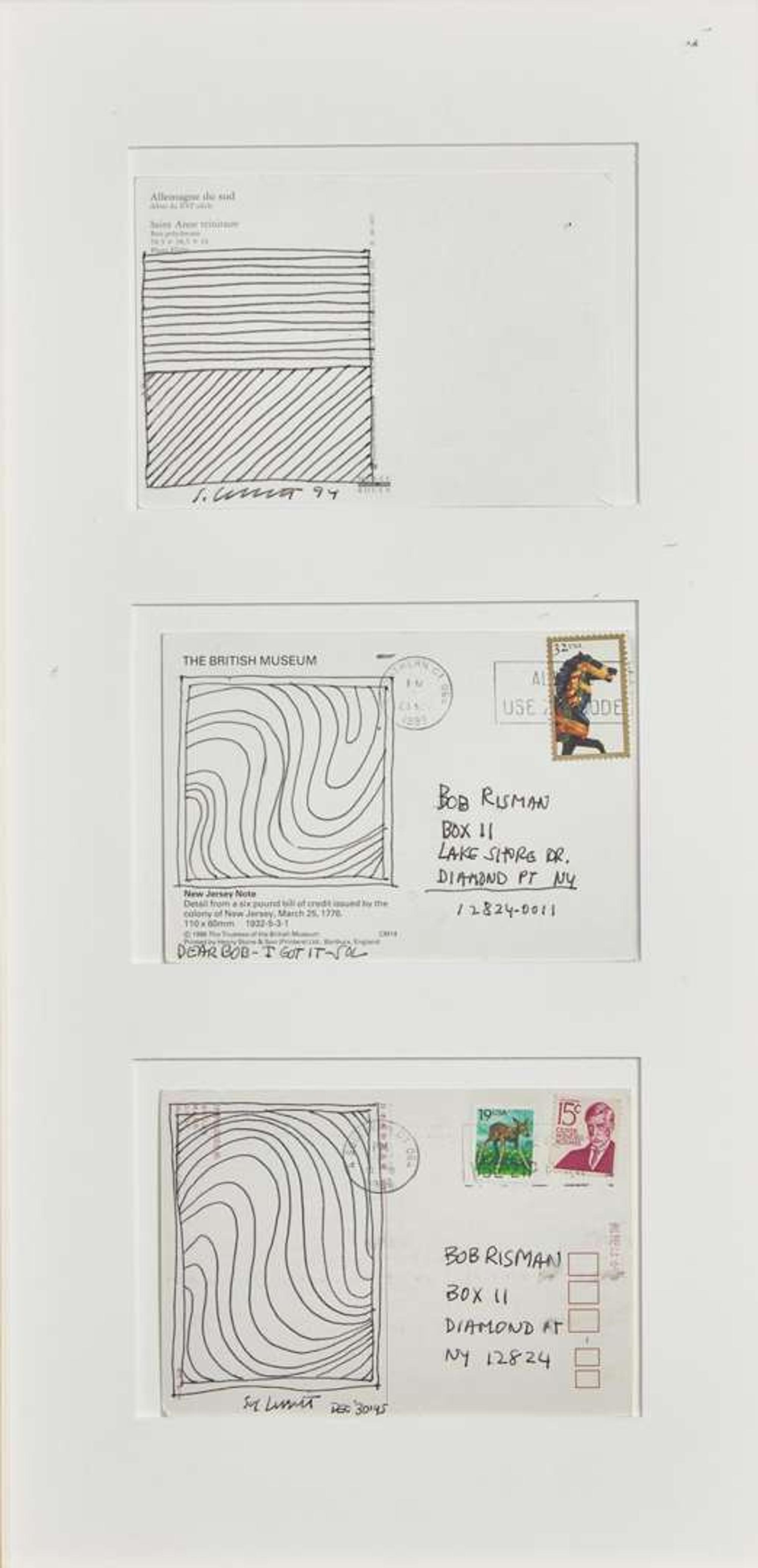 Sol LeWitt (American, 1928-2007) - Three Postcards