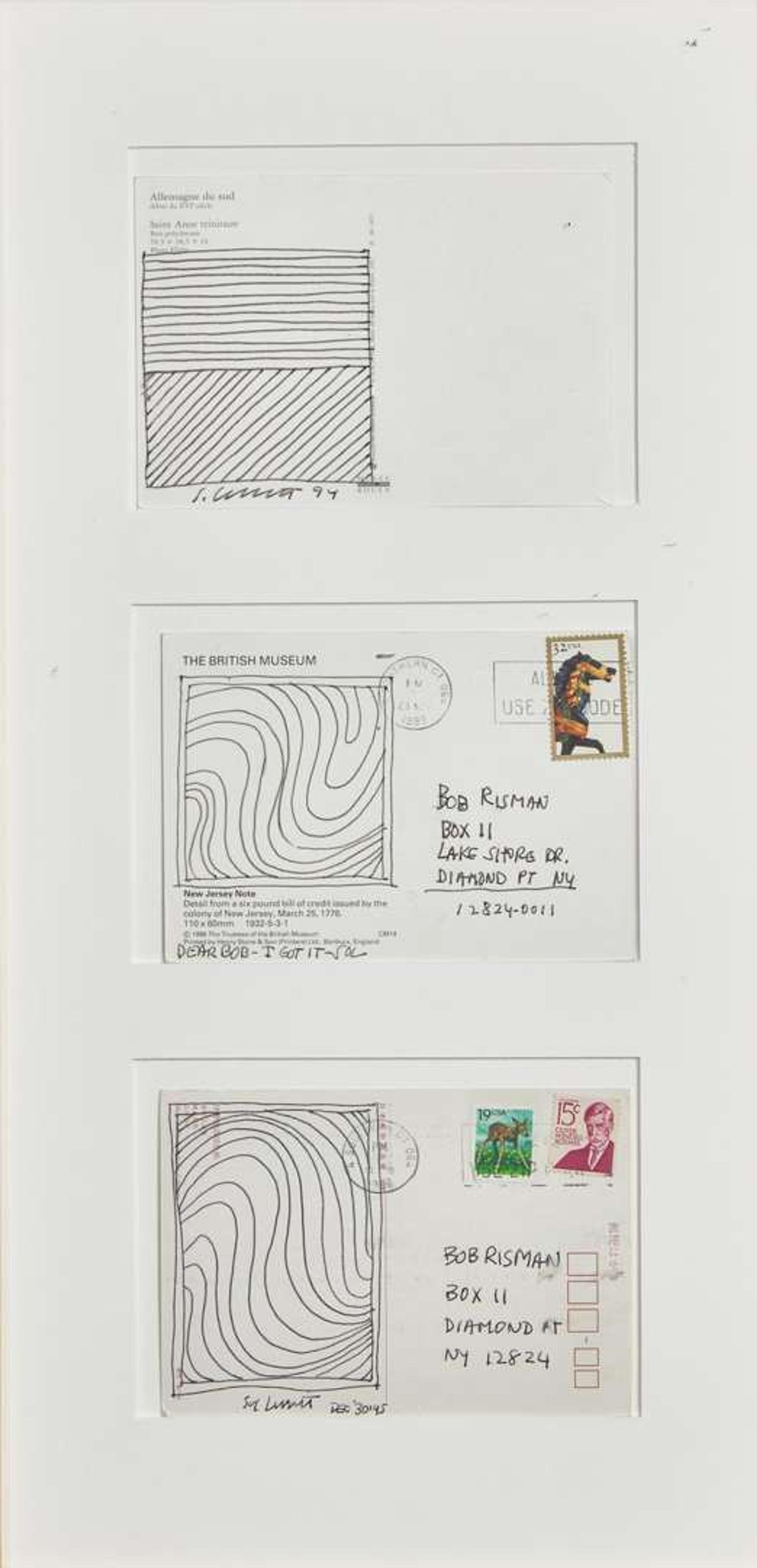 Sol LeWitt (American, 1928-2007) - Three Postcards