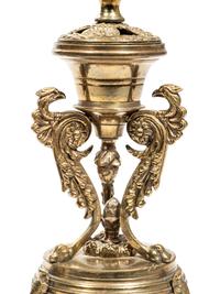 A Pair of Continental Gilt Metal Candlesticks