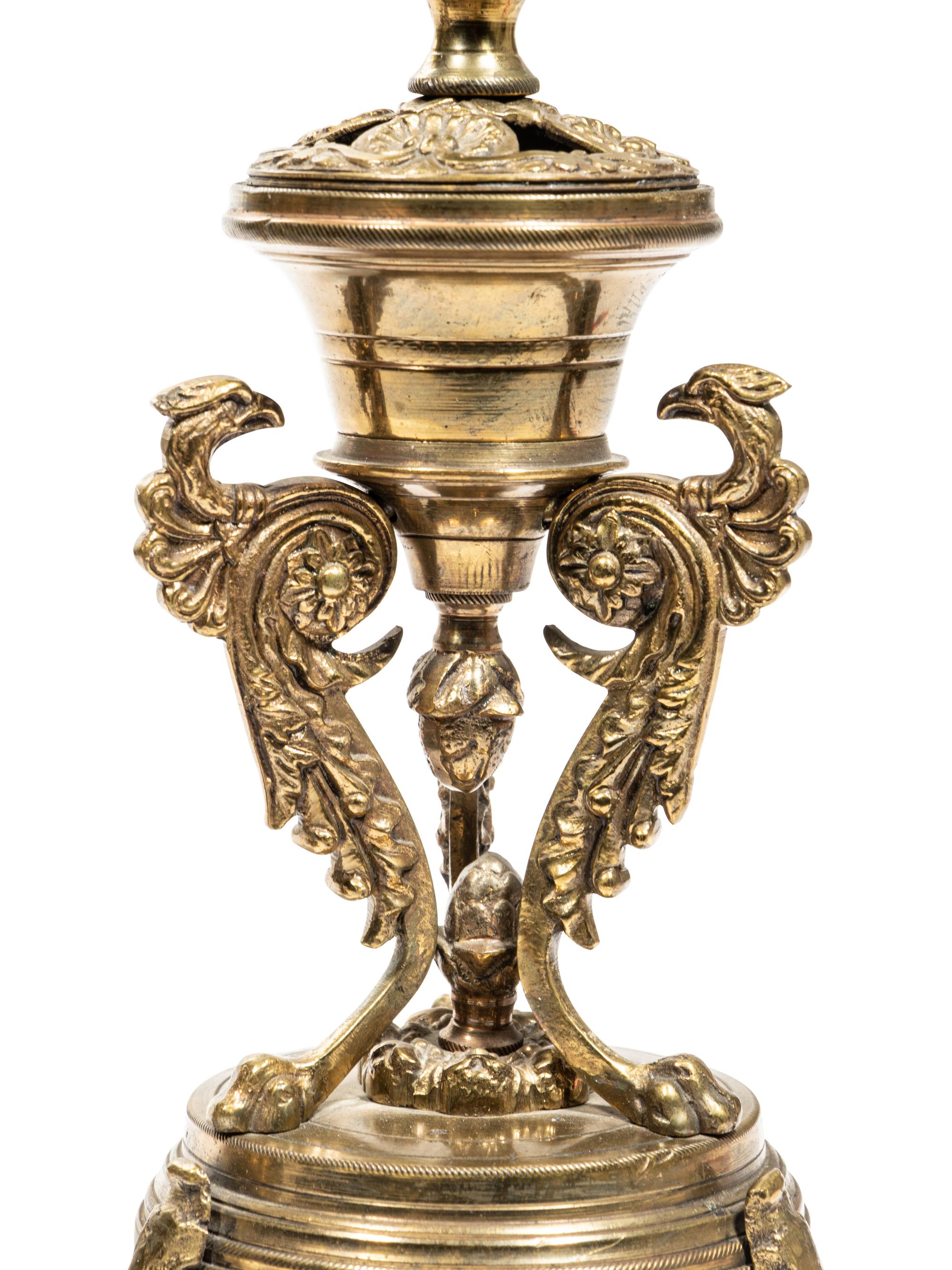 A Pair of Continental Gilt Metal Candlesticks