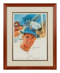 A Cliff Spohn Ted Williams Signed Autograph Limited Edition Print Formerly Displayed at Mike Ditka’s Restaurant