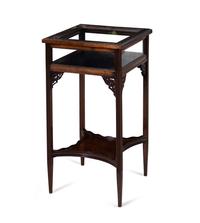 A Chinese Chippendale Style Mahogany Vitrine Table