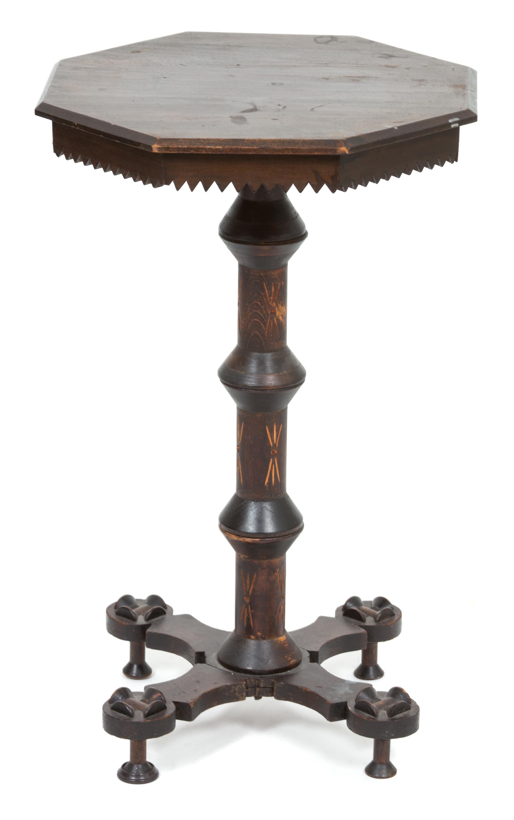 An American Pine Occasional Table Height 28 1/2 x diameter 18 3/4 inches. — LATE 19TH CENTURY
