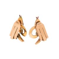 YELLOW GOLD, ENAMEL AND DIAMOND SNAKE EARCLIPS
