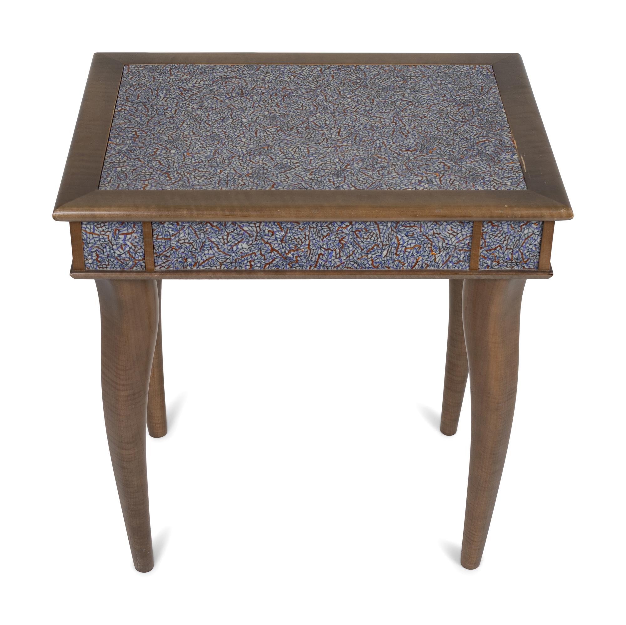 A Studio Craft Millefiori Ceramic Inlaid Side Table