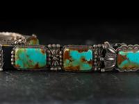 Sterling Silver and Royston Turquoise Concha Belt