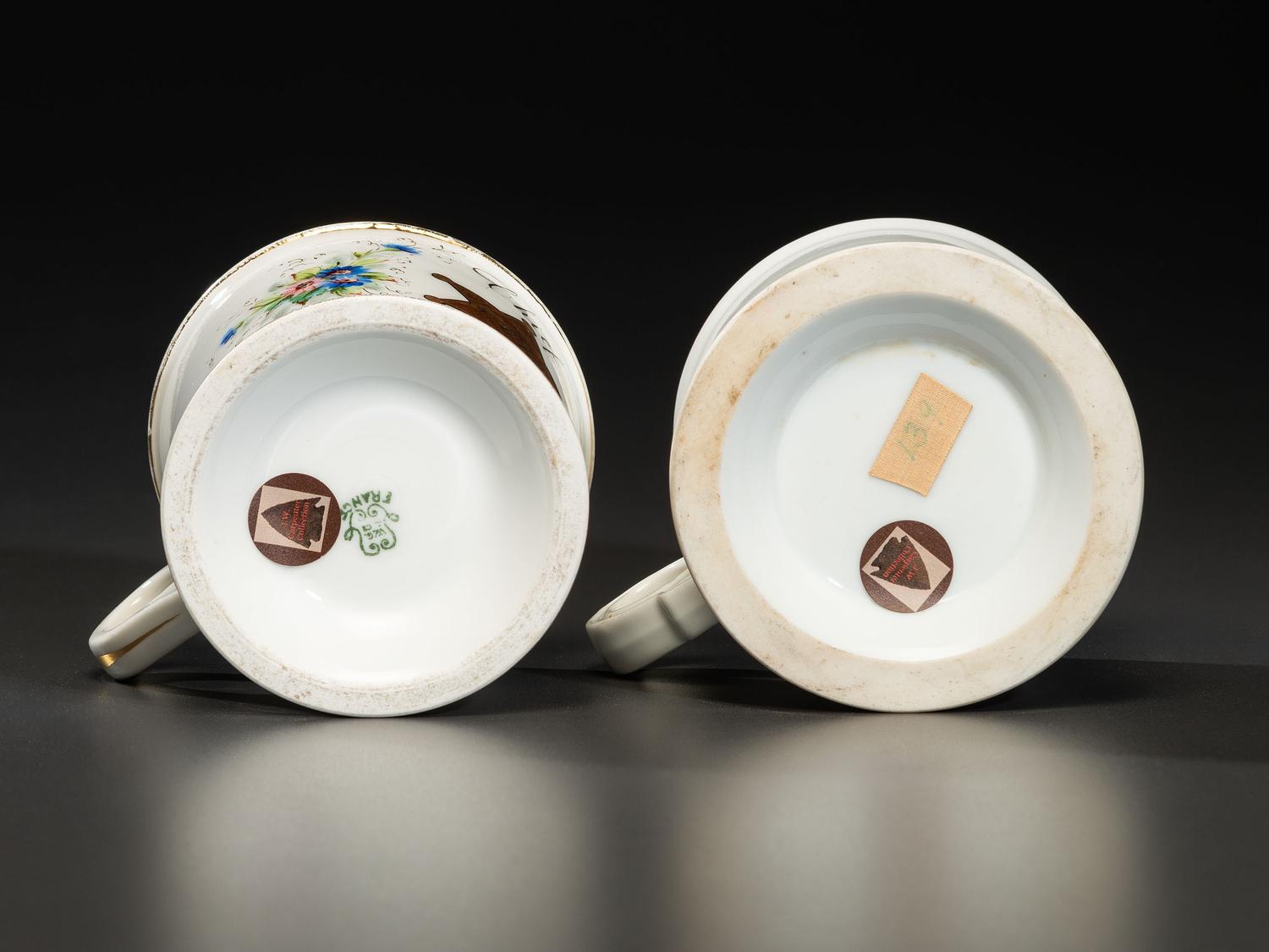Two Police Officers' Porcelain Occupational Shaving Mugs