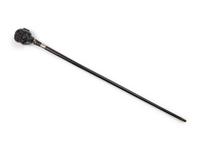 A French Glass-Inset Carved Wood Terrier-Head Walking Stick