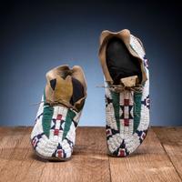 Cheyenne Beaded Hide Moccasins