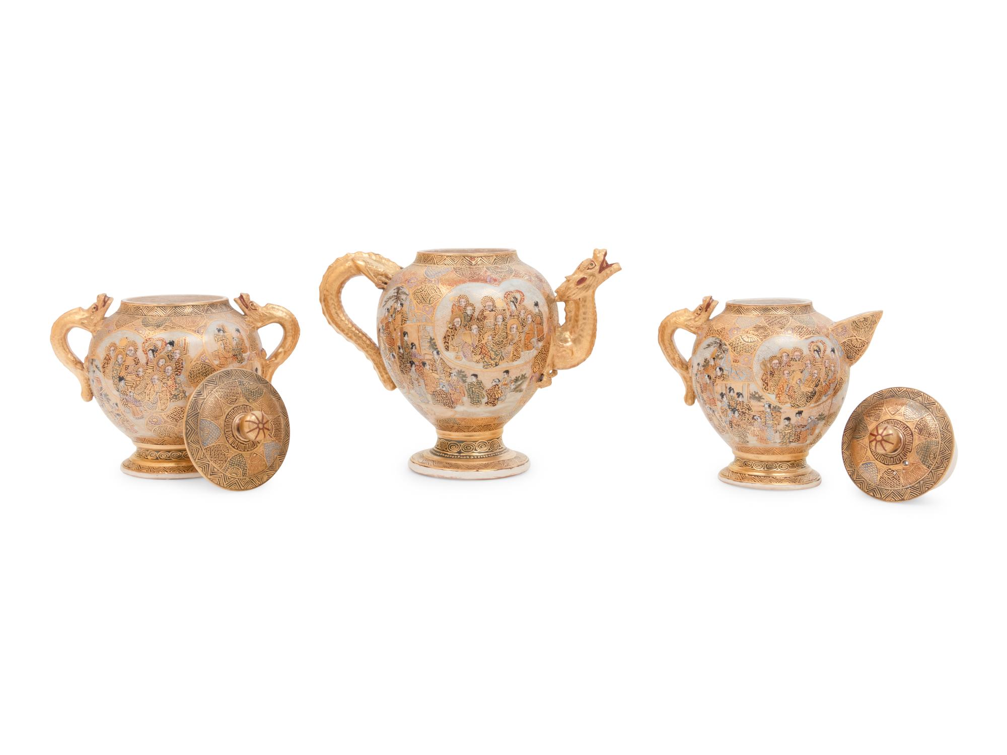 A Satsuma Porcelain Tea Service