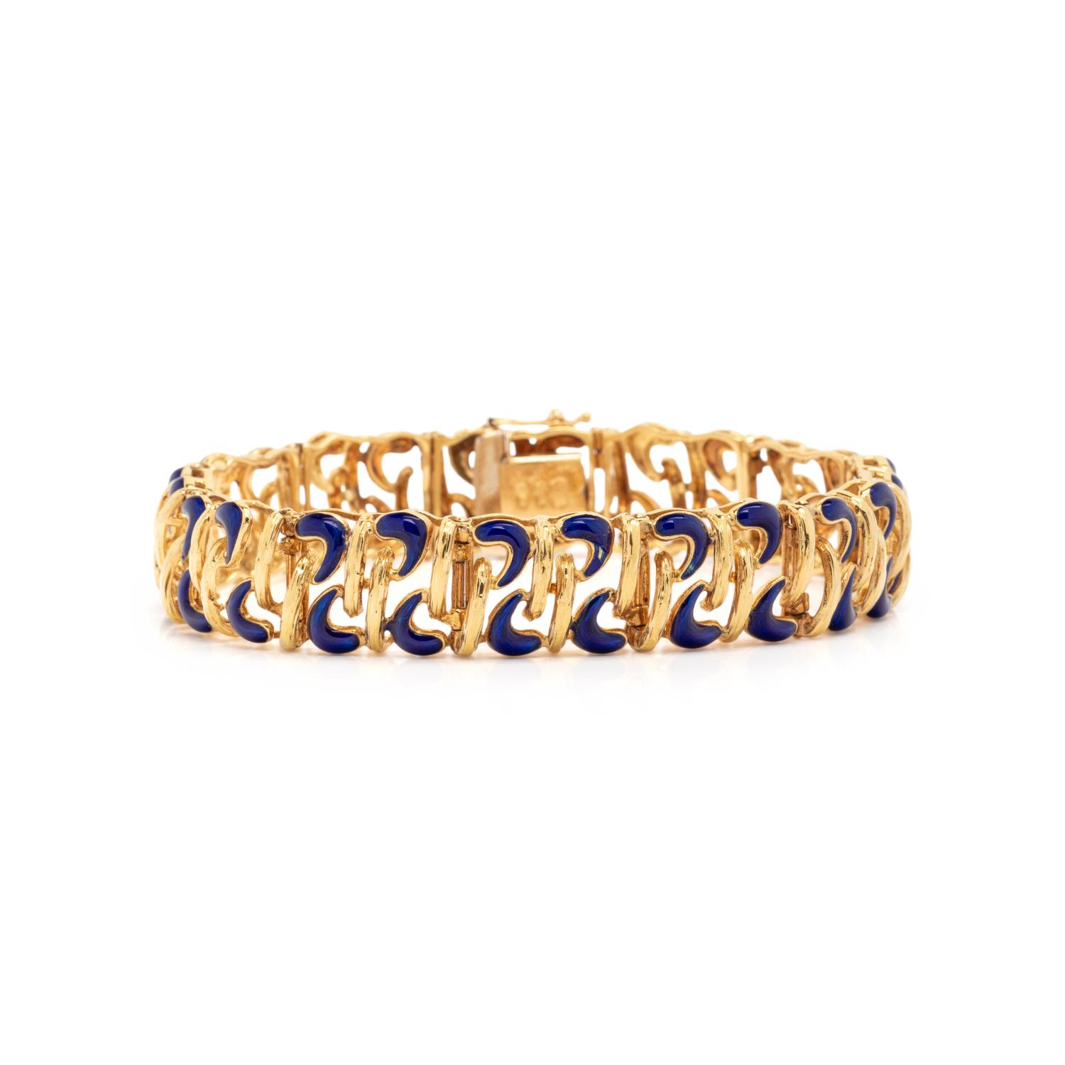 YELLOW GOLD AND ENAMEL BRACELET
