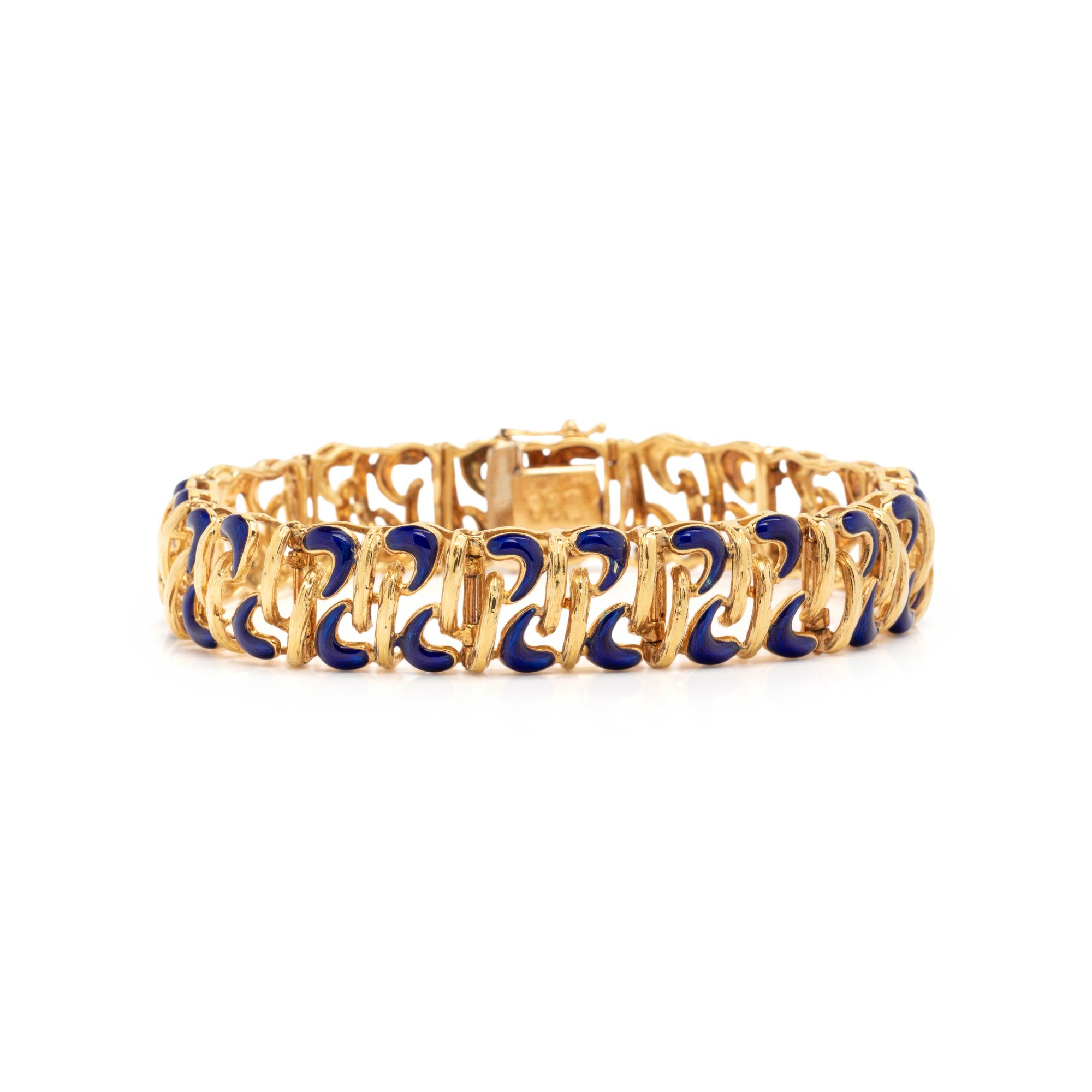 YELLOW GOLD AND ENAMEL BRACELET
