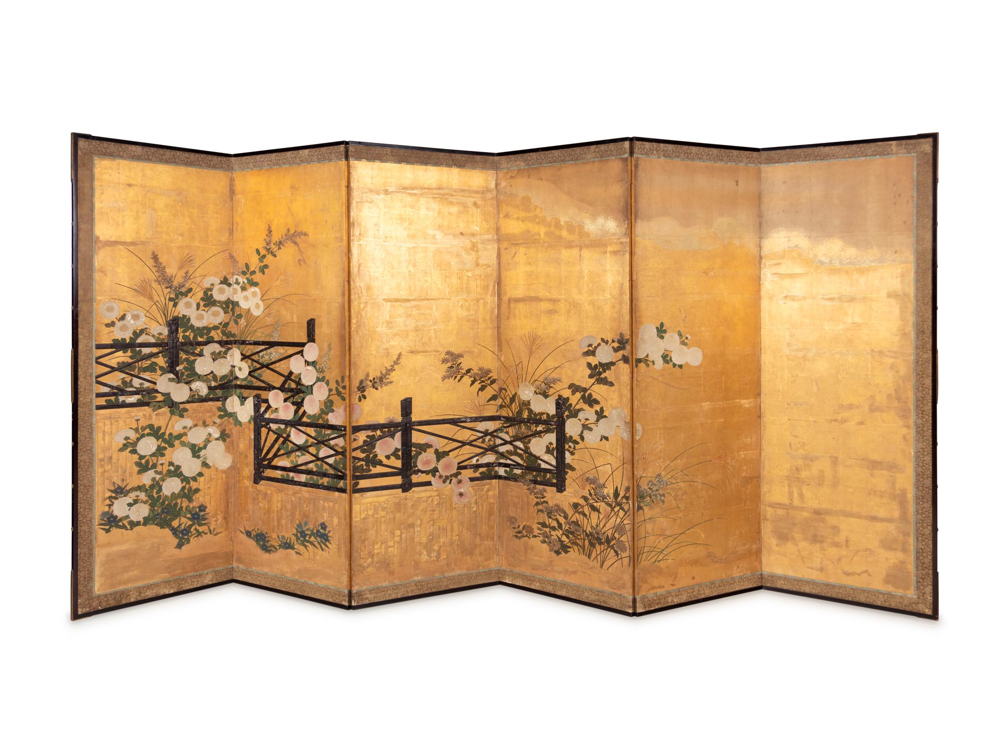 A Pair of Six-Fold Floor Screens