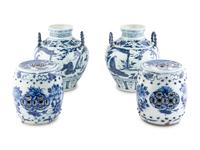 Two Pairs of Chinese Blue and White Porcelain Wares