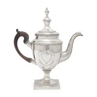 A Federal Engraved Silver Teapot