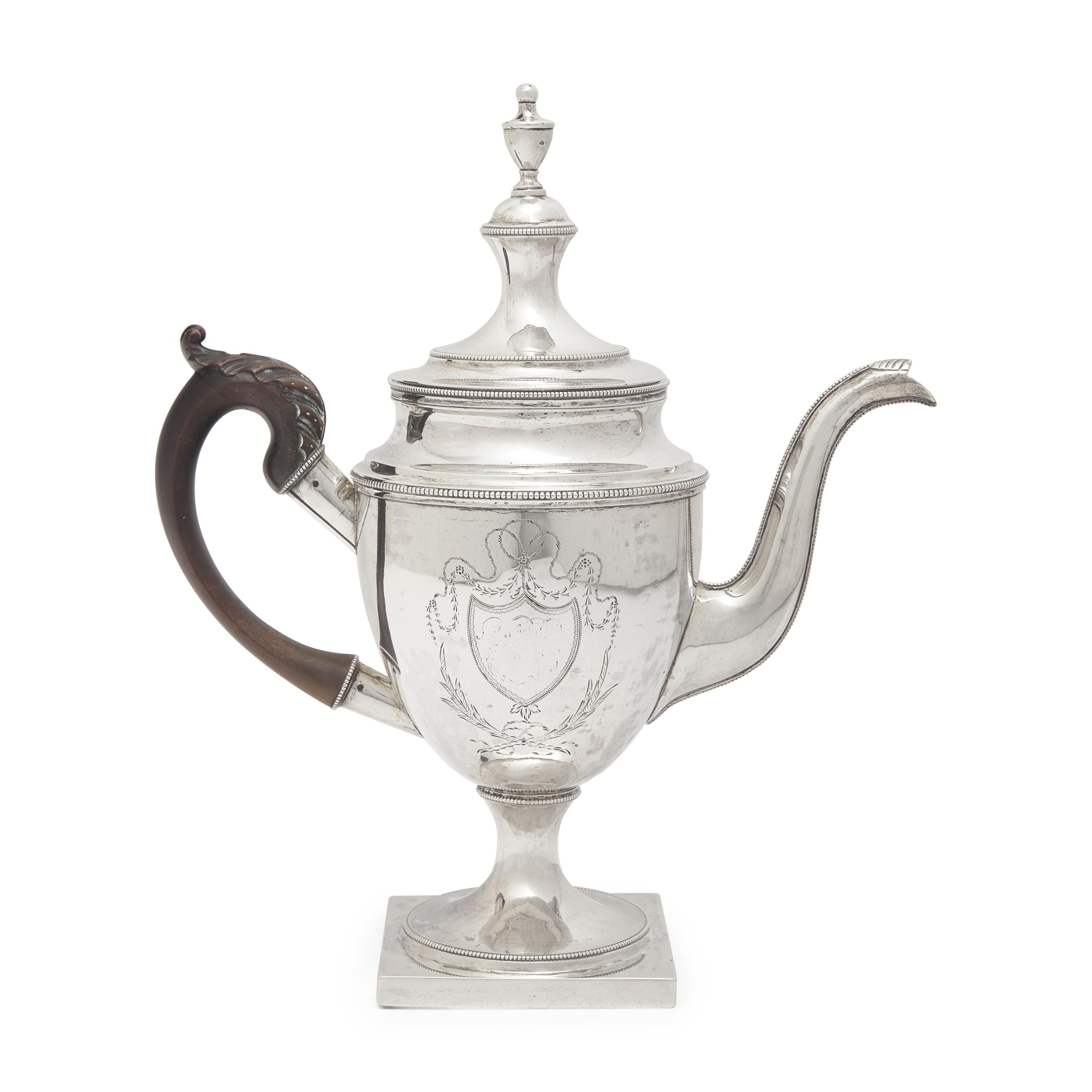 A Federal Engraved Silver Teapot