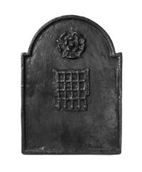 A Cast Iron Fire Back Height 24 1/4 x width 15 1/2 inches.