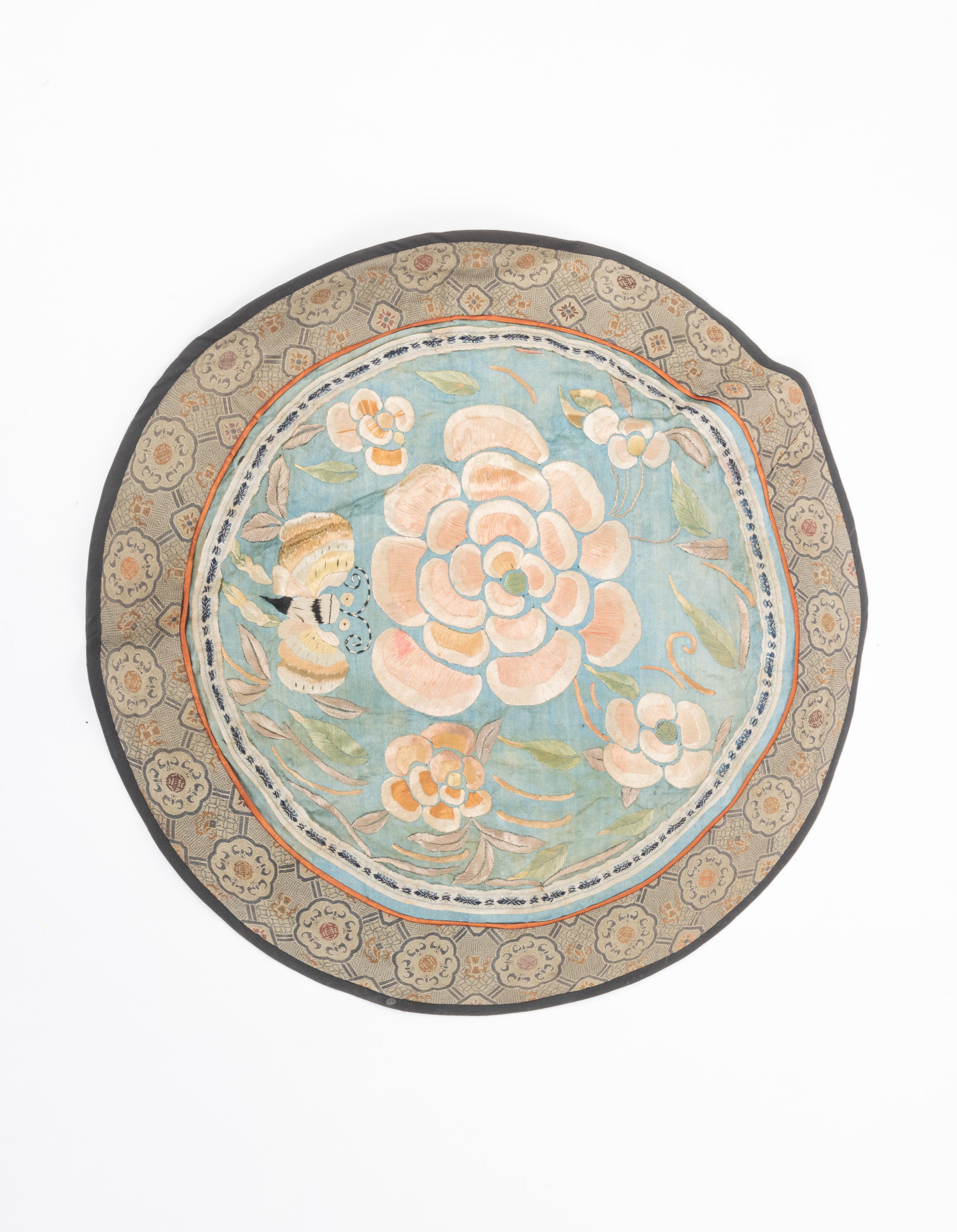Five Chinese Silk Embroidery Panels