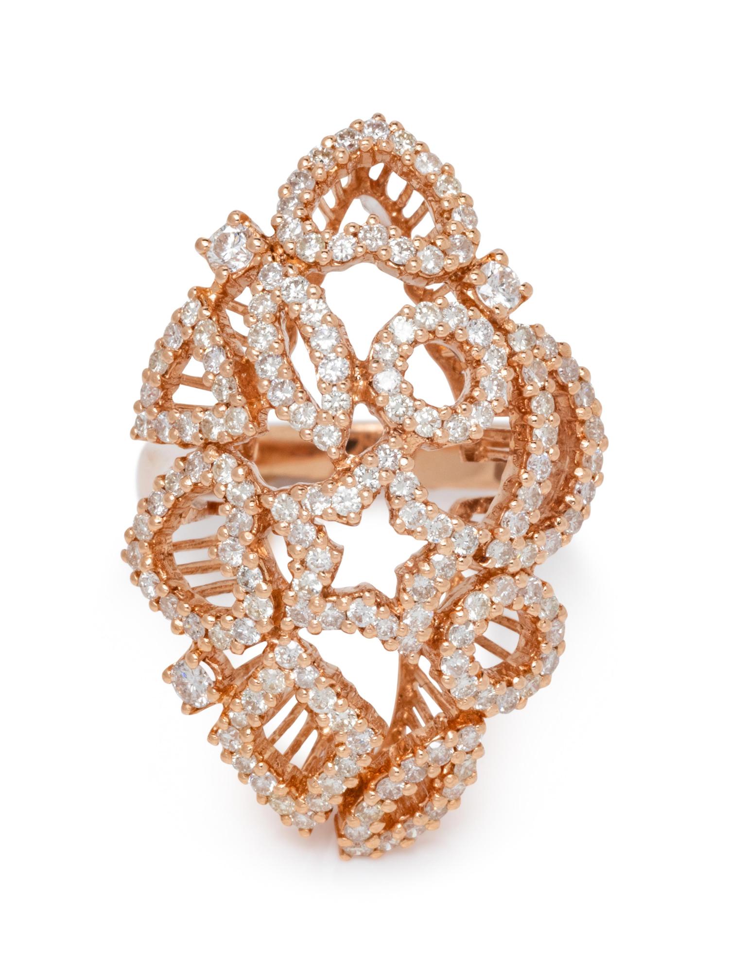 An 18 Karat Rose Gold and Diamond Ring,