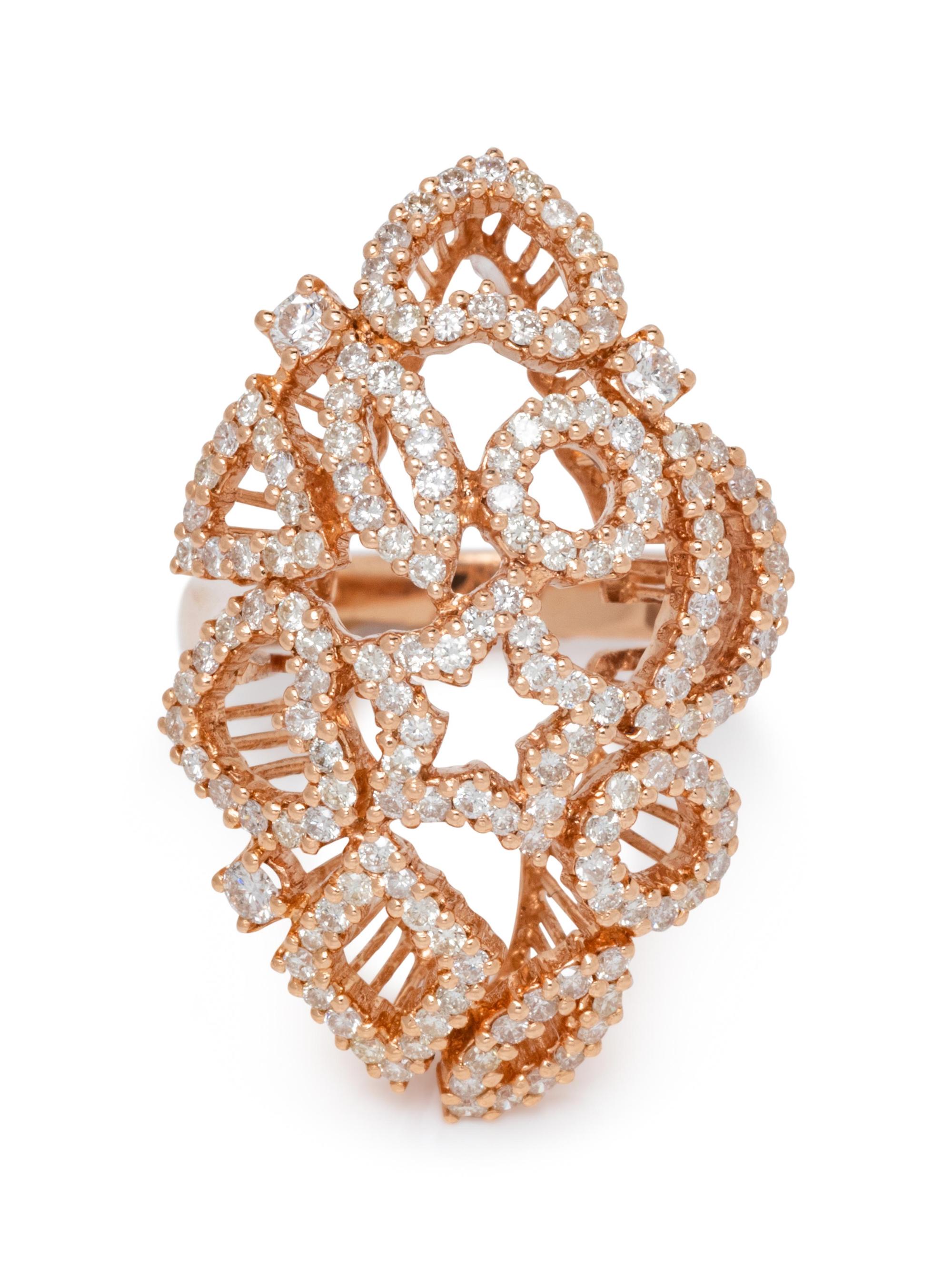 An 18 Karat Rose Gold and Diamond Ring,