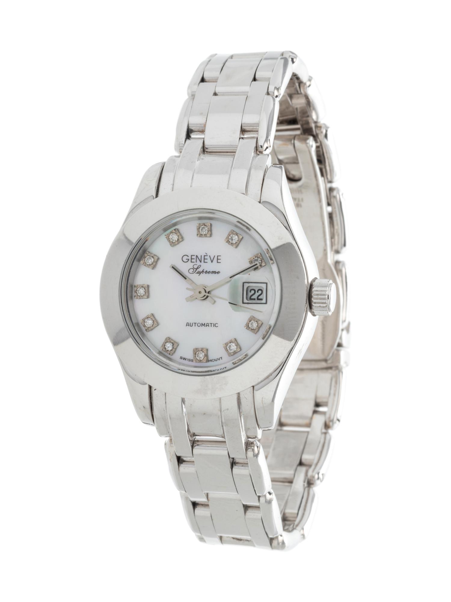 GENÉVE, 18K WHITE GOLD AND DIAMOND WRISTWATCH