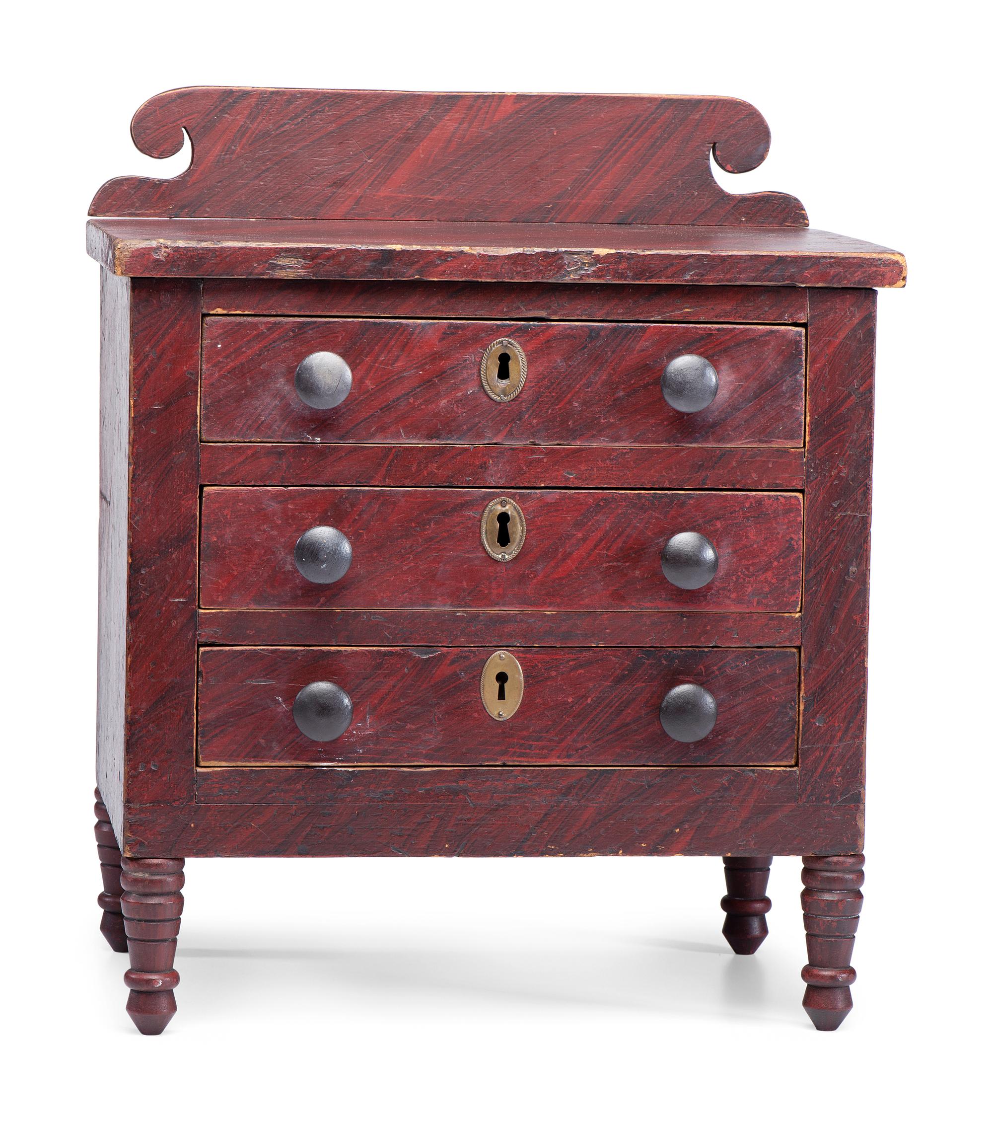 A Maine Grain Paint Decorated Child's Chest