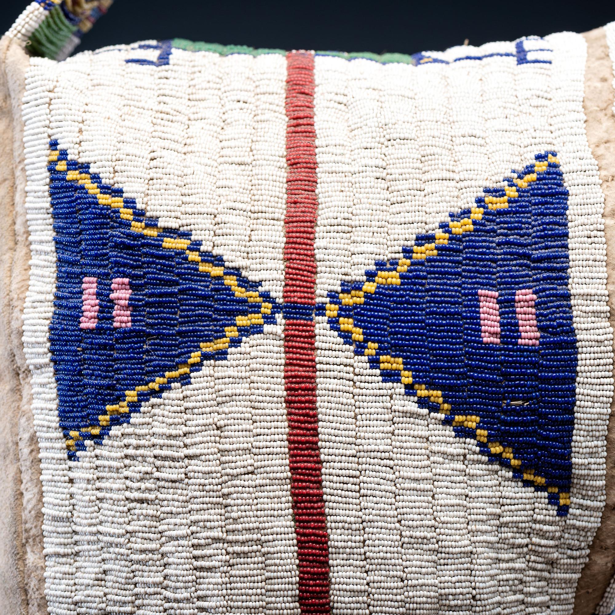 Sioux Child's Beaded Hide Cradle