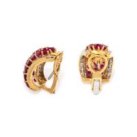 RUBY AND DIAMOND EARCLIPS