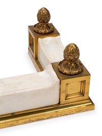 A Continental Gilt Bronze and Marble Fireplace Suite