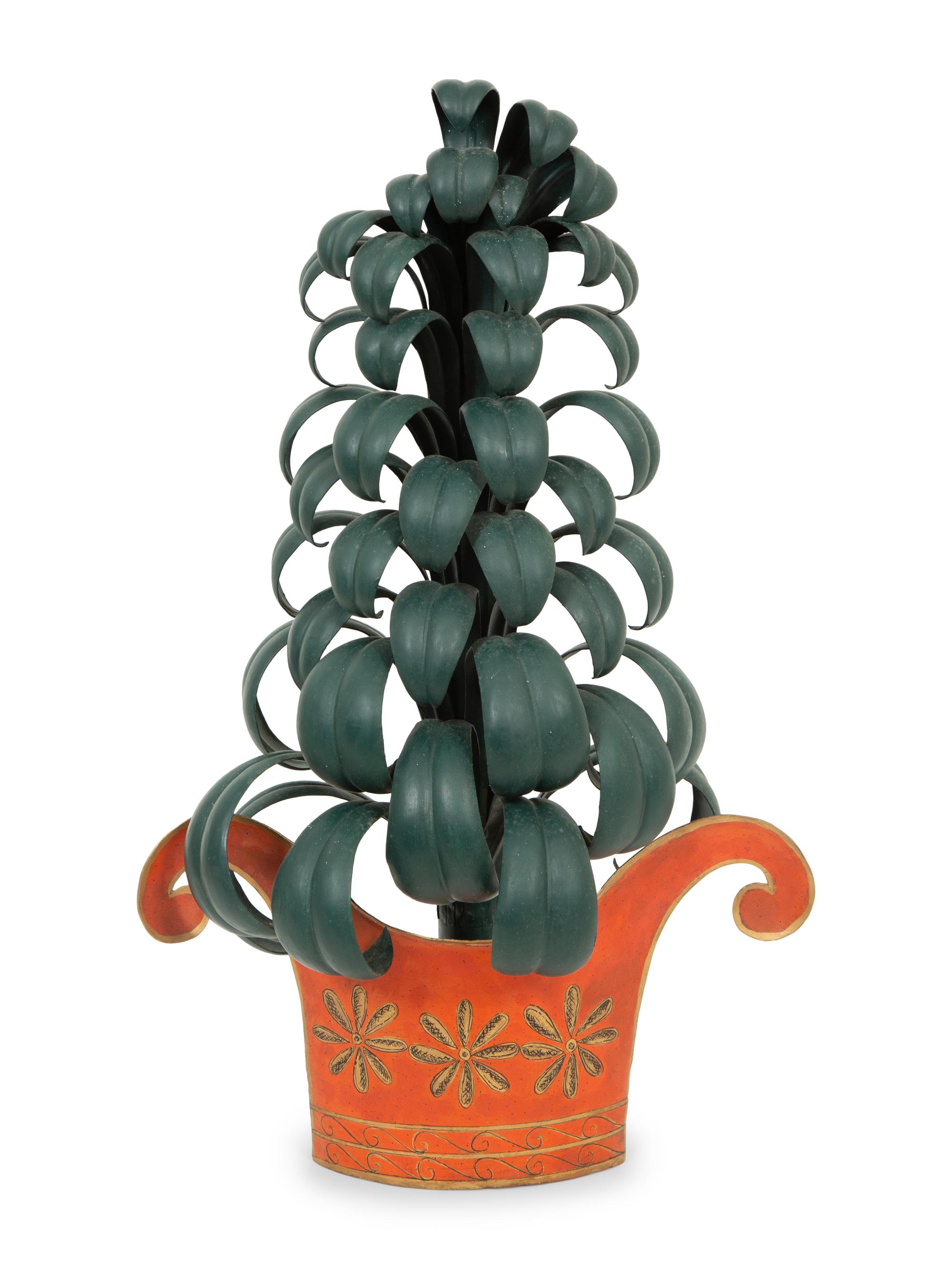 An English Tole-Peinte Potted Plant