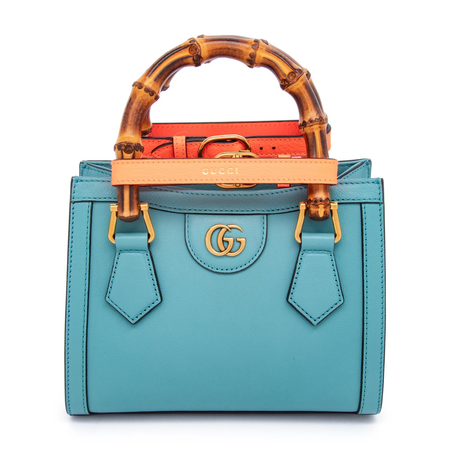 GUCCI, SMALL BLUE DIANA BAG