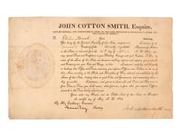 [MILITIA]. A group of documents related to nineteenth-century state militias, including broadsides and a War of 1812 appointment signed by Connecticut Governor John Cotton Smith.