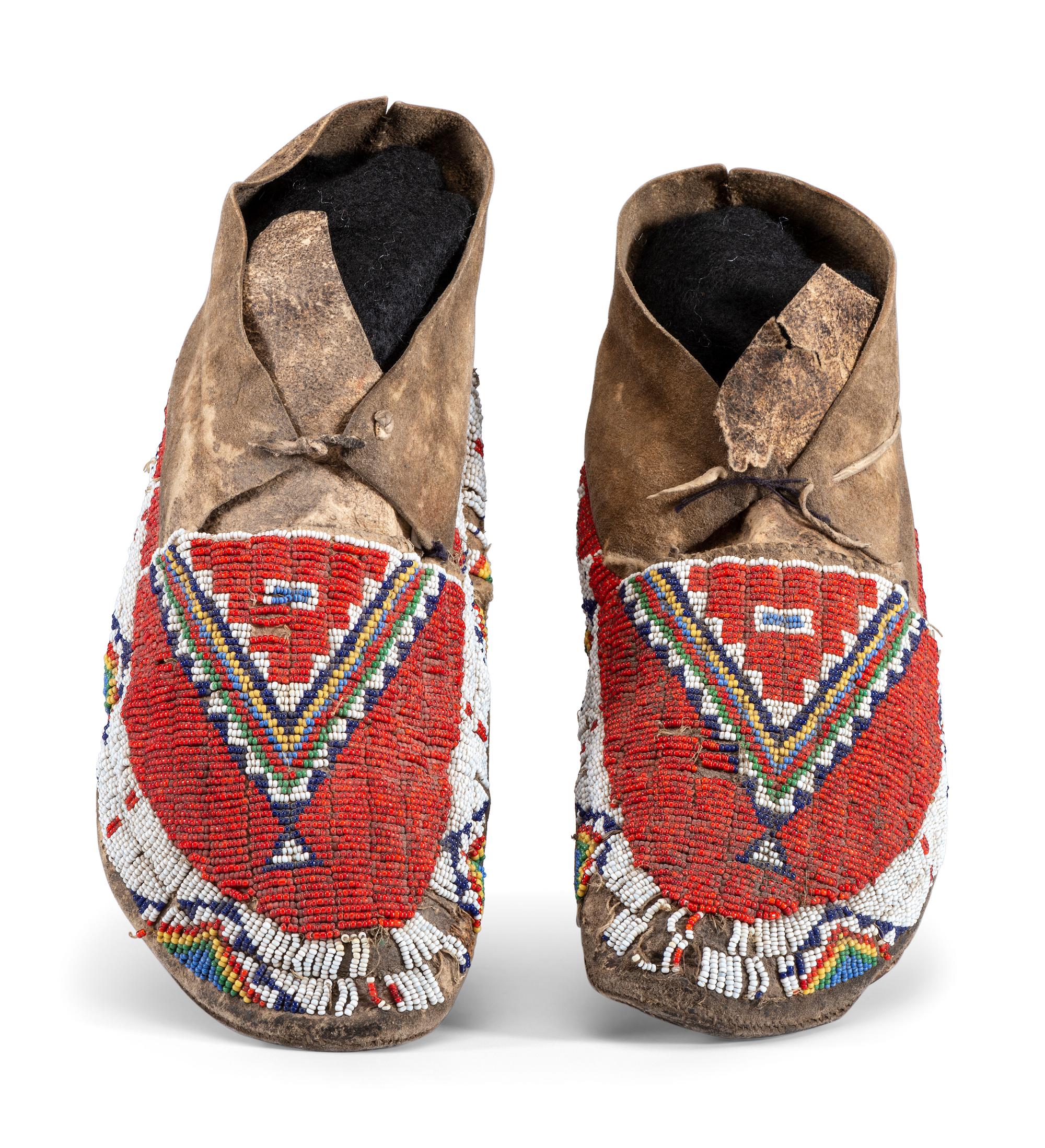 Sioux Beaded Hide Moccasins