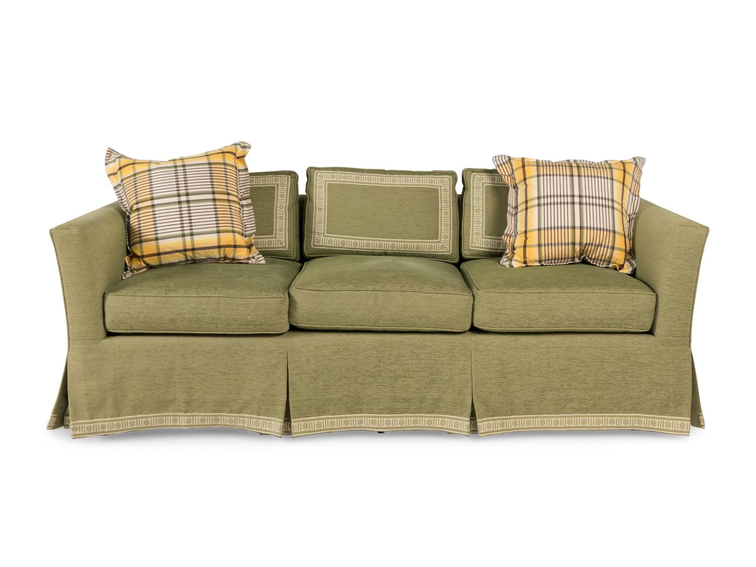 A Pair of Custom Three-Cushion Sofas