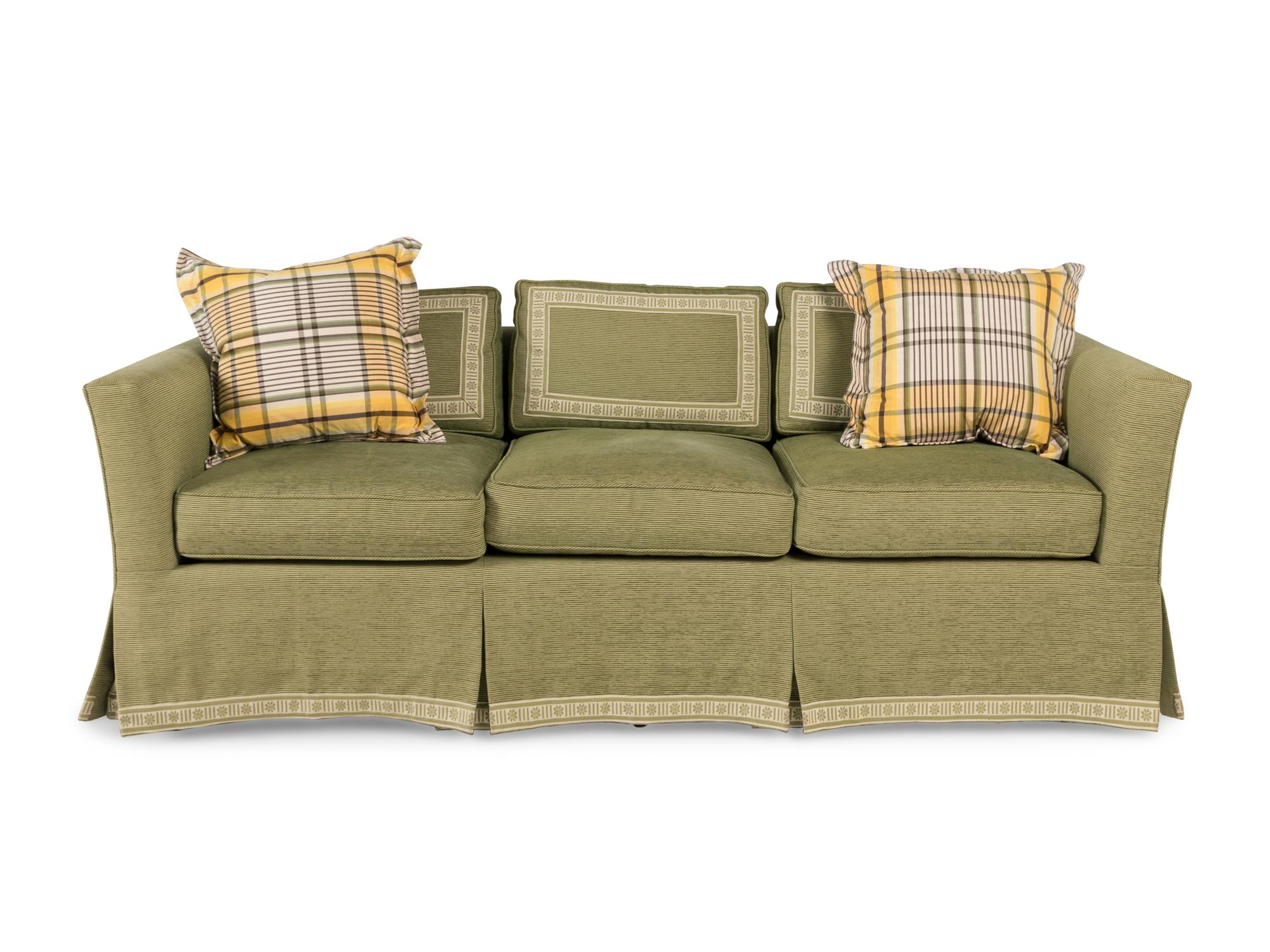 A Pair of Custom Three-Cushion Sofas