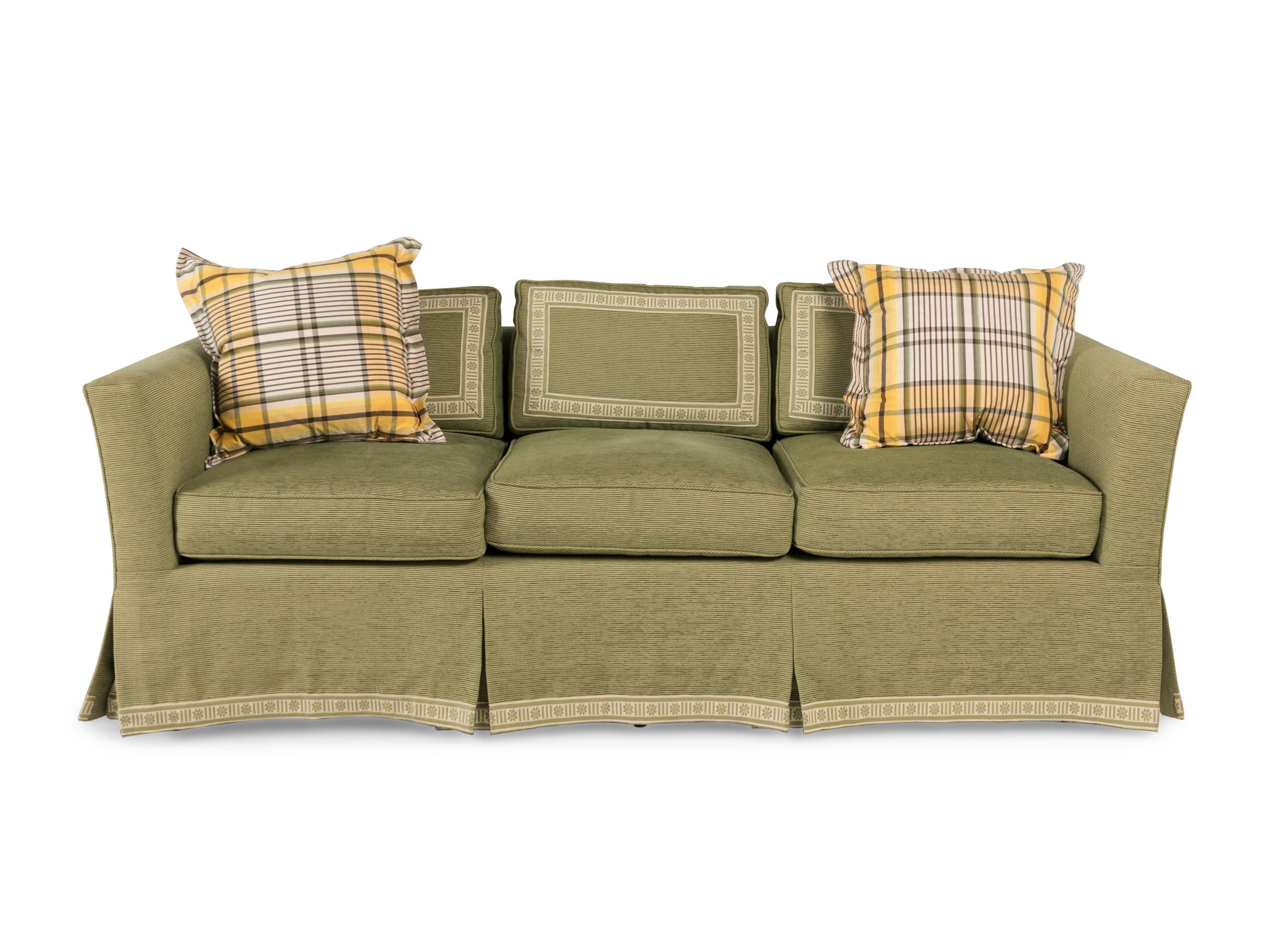 A Pair of Custom Three-Cushion Sofas