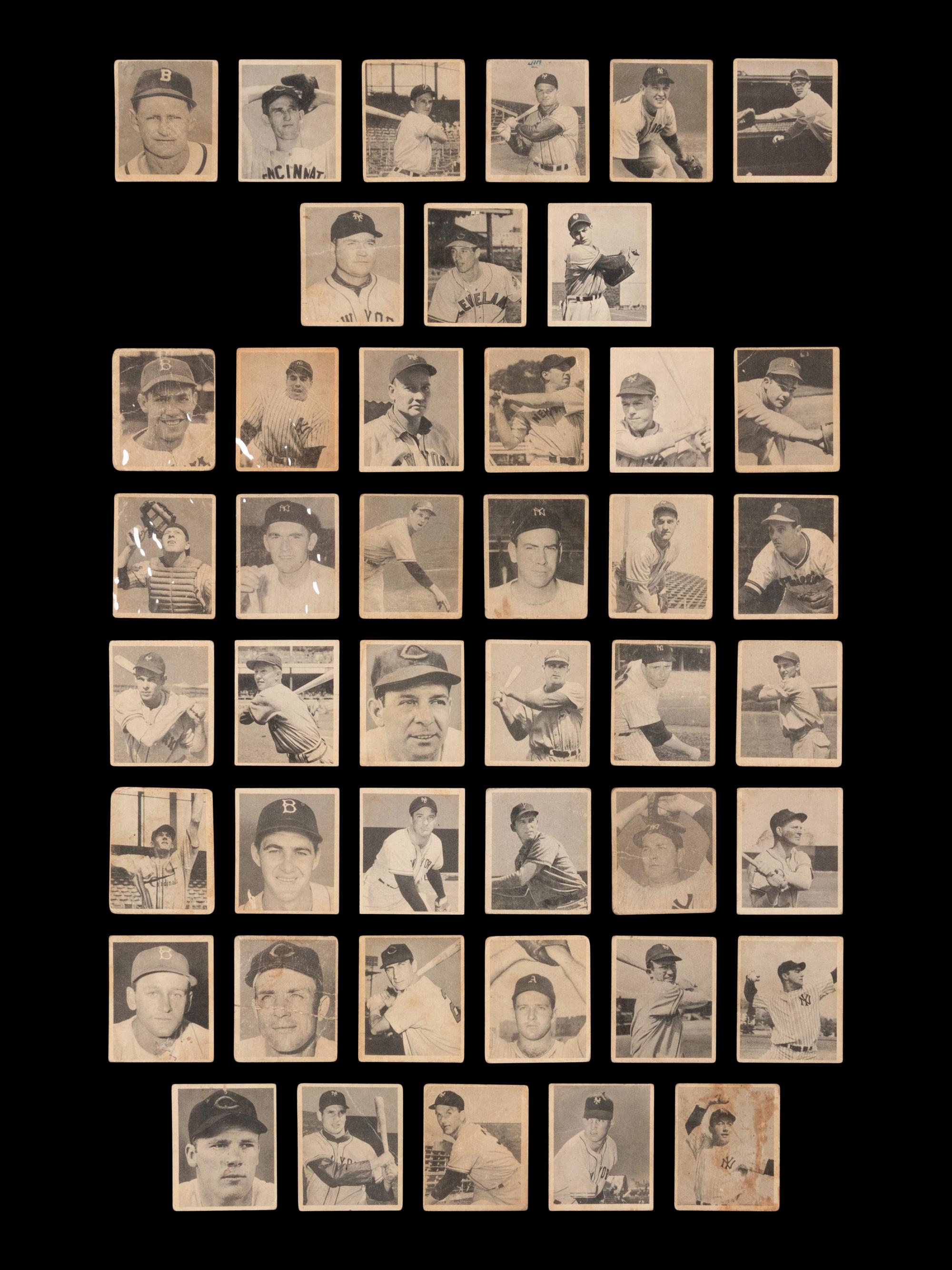 A Near Set of 1948 Bowman Baseball Cards (44/48)