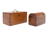 Two Continental Wood Table Caskets