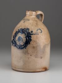 A J and E Norton Cobalt Decorated Stoneware Three-Gallon Jug